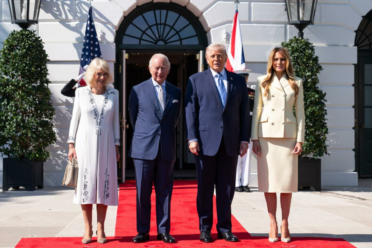 Trump recibe a Carlos III y Camila en la Casa Blanca en inicio de visita de Estado