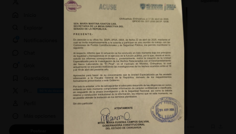 Maru Campos rechaza reunión en Senado sobre agentes de la CIA