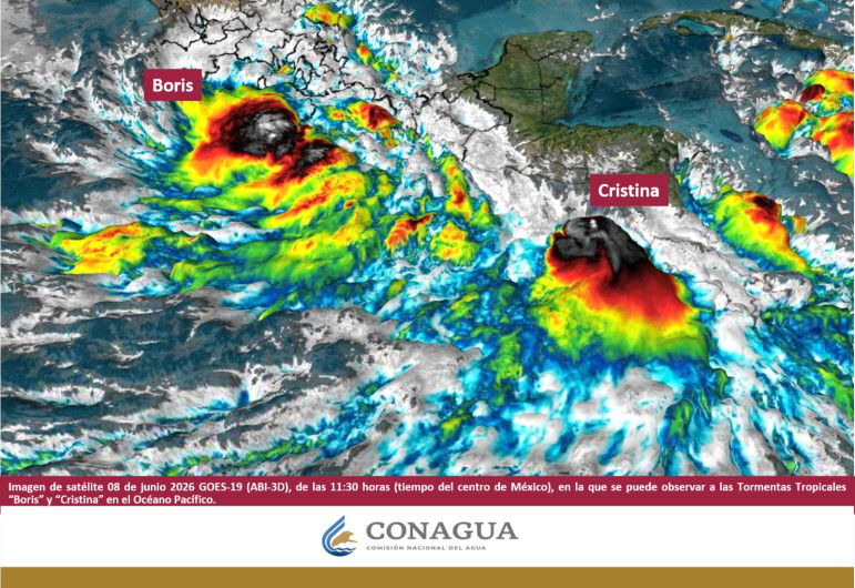 ‘Cristina’ se convierte en tormenta tropical; ‘Boris’ pone en alerta al sur de México