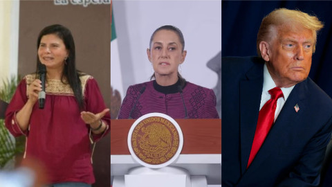 Sheinbaum se deslinda de insultos de prima de AMLO a Trump