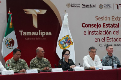 Instalan CNPC y Gobierno de Tamaulipas puesto de comando por temporada de lluvias y ciclones