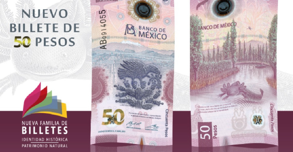 Billete de 50 pesos gana premio al mejor del año a nivel mundial