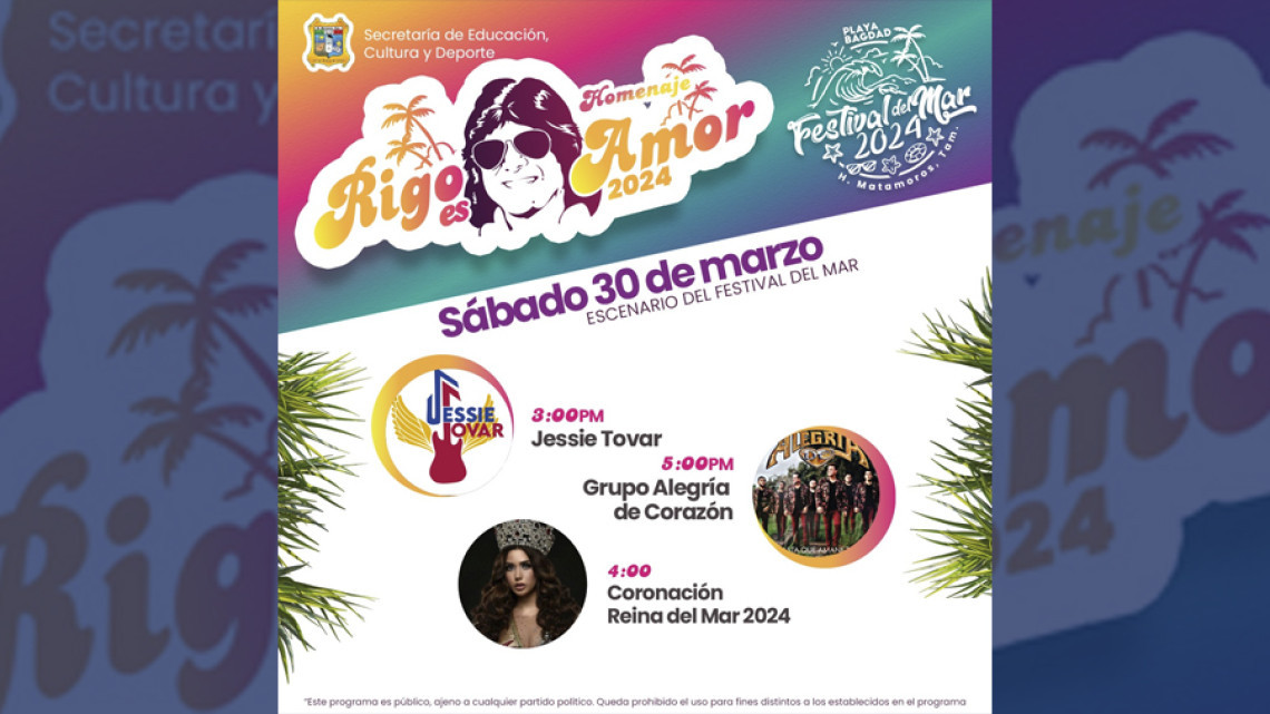 Anuncian "Festival del Amor" para conmemorar a Rigo Tovar