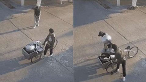 Vendedor de tamales usa tapa para defenderse de asalto