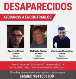 Investigan participación de policía en desaparición de tres italianos 