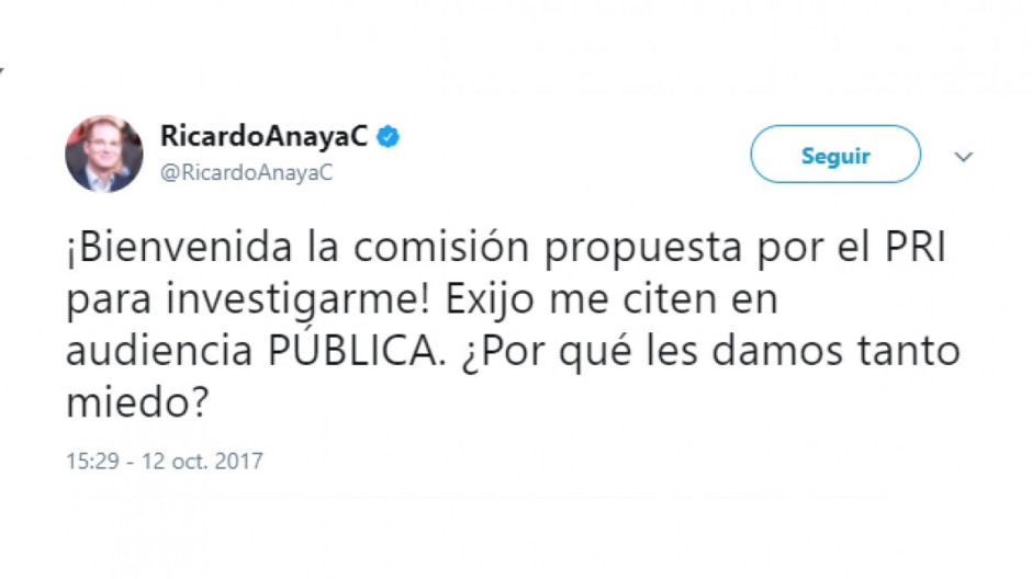 Anaya dispuesto a declarar en audiencia pública