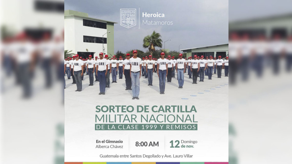 Realizarán “Sorteo de Cartilla Militar Nacional”