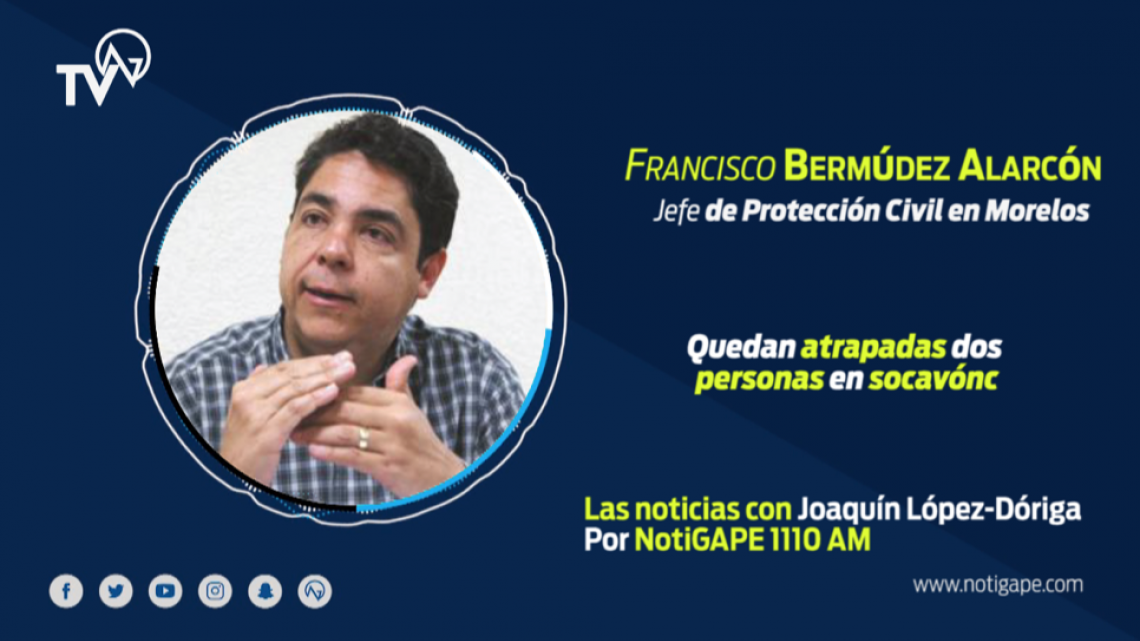 Quedan atrapadas dos personas en socavón