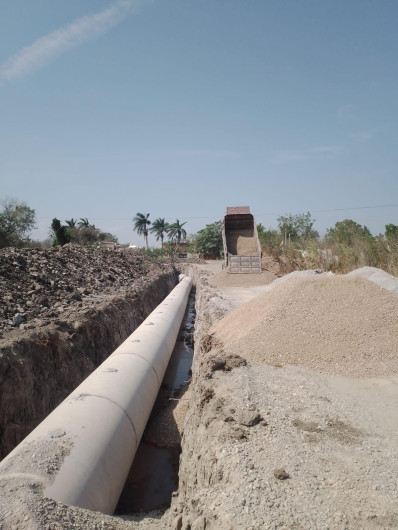 En El Mante, Secretaría de Obras Públicas rehabilita y construye colector pluvial