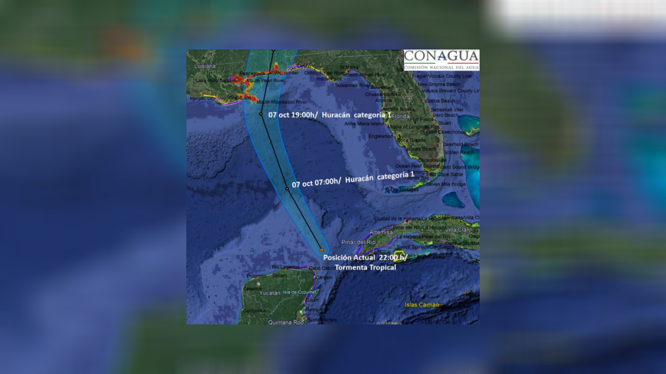 “Nate” se convierte en huracán categoría 1 al ingresar al Golfo de México