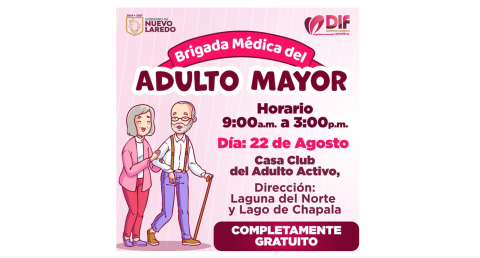Mañana, brigada especial del DIF Nuevo Laredo para adultos mayores