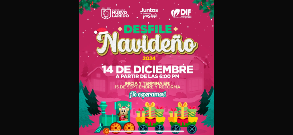 Convoca Gobierno de Nuevo Laredo a participar en desfile navideño 