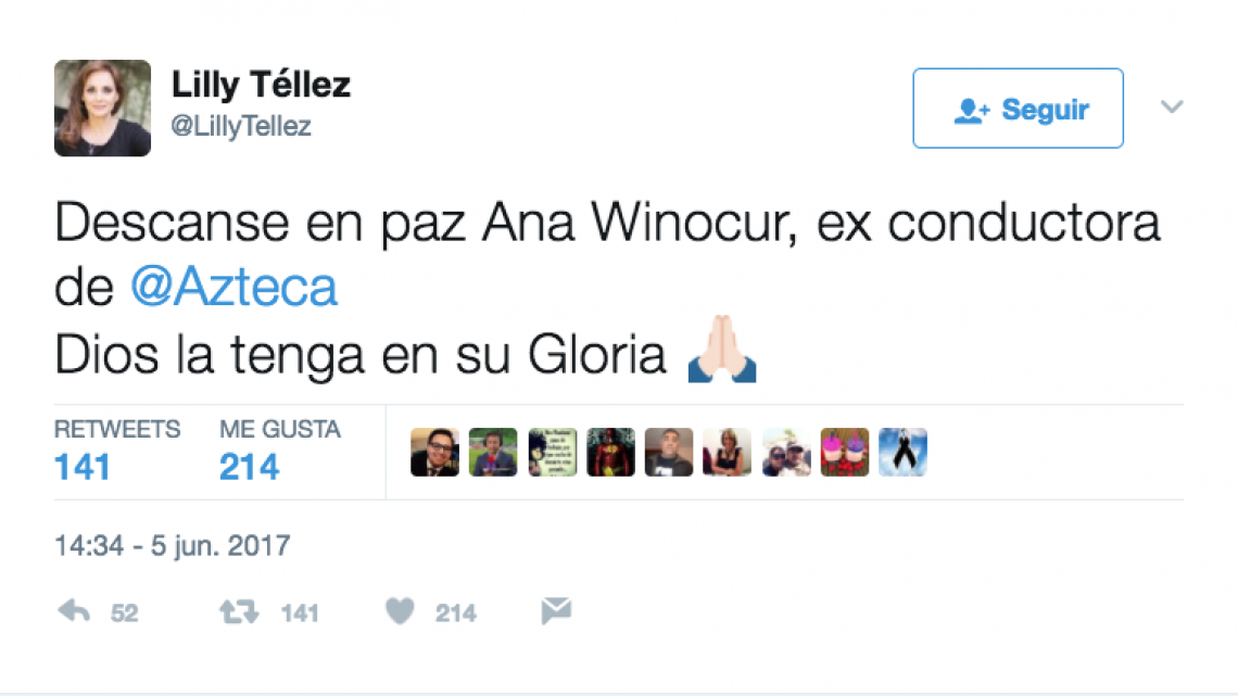 Fallece Ana Winocur ex conductora de TV Azteca   