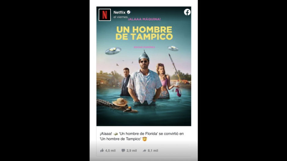 Netflix hace cartel promocional de serie ficticia “Un hombre de Tampico”