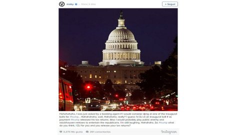 Se burla Moby de invitación a toma de posesión de Trump