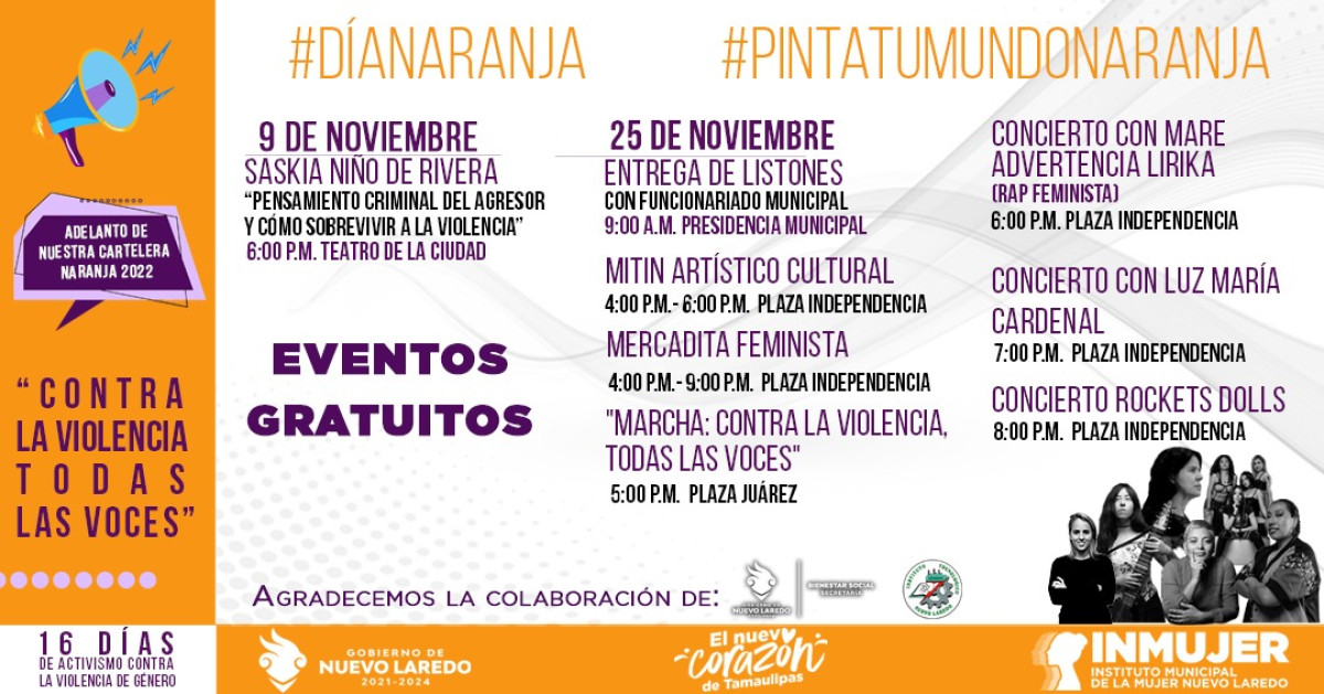 Impulsan Gobierno Municipal e Inmujer 16 días de activismo por la eliminación de la violencia contra la mujer 