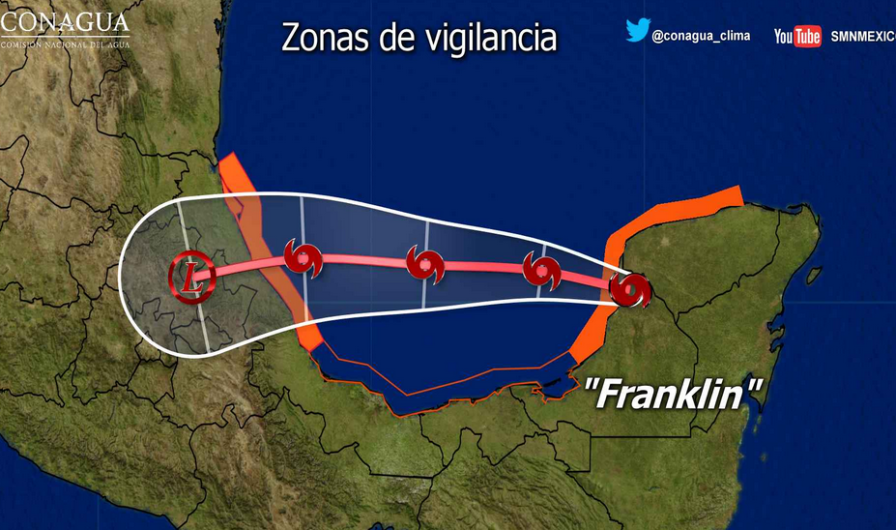Franklin podría llegar como huracán categoría 1 a Veracruz