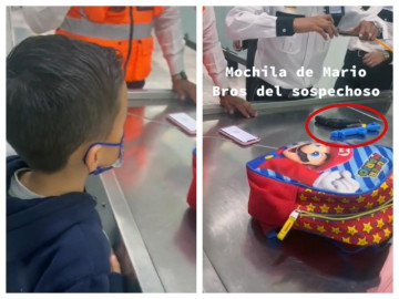 ¡Le cayó la ley! Detienen a niño en el AICM por llevar armas de juguete en su mochila