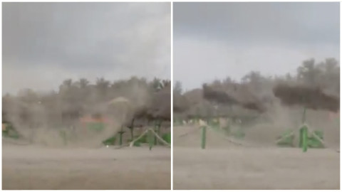 Comparten en redes sociales "mini" tornado de arena