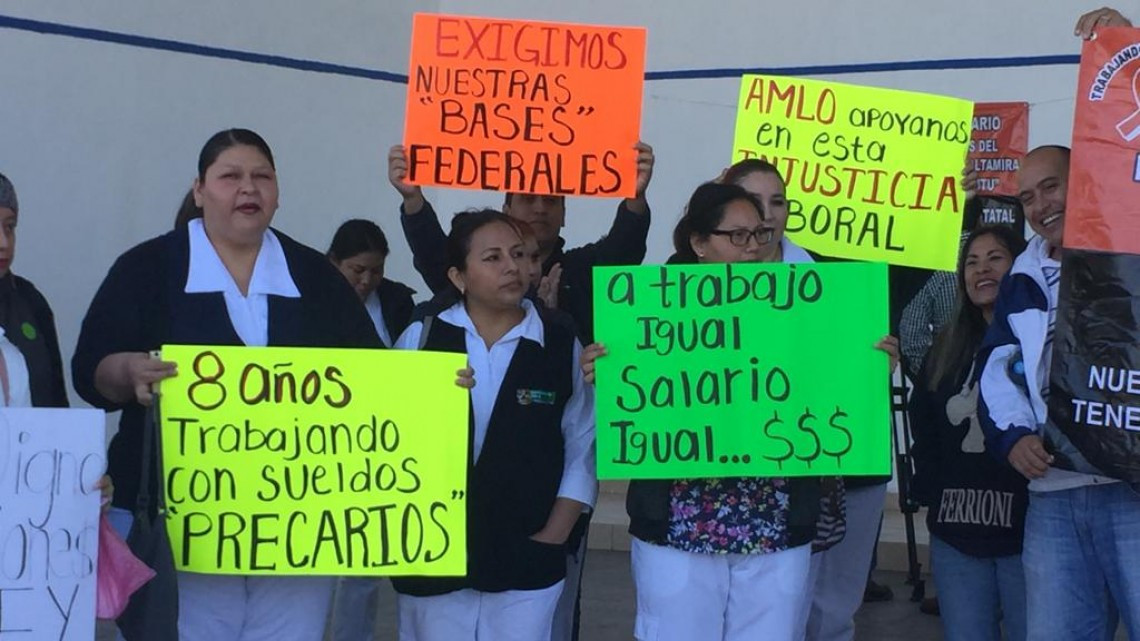 Nueva protesta de trabajadores del hospital civil de Altamira