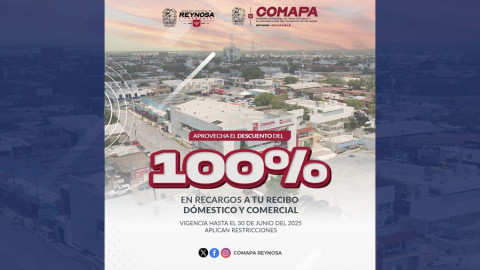 Invita COMAPA a aprovechar el descuento del 100% en recargos en el pago del agua