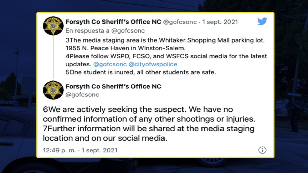Reportan tiroteo en escuela de Carolina del Norte 