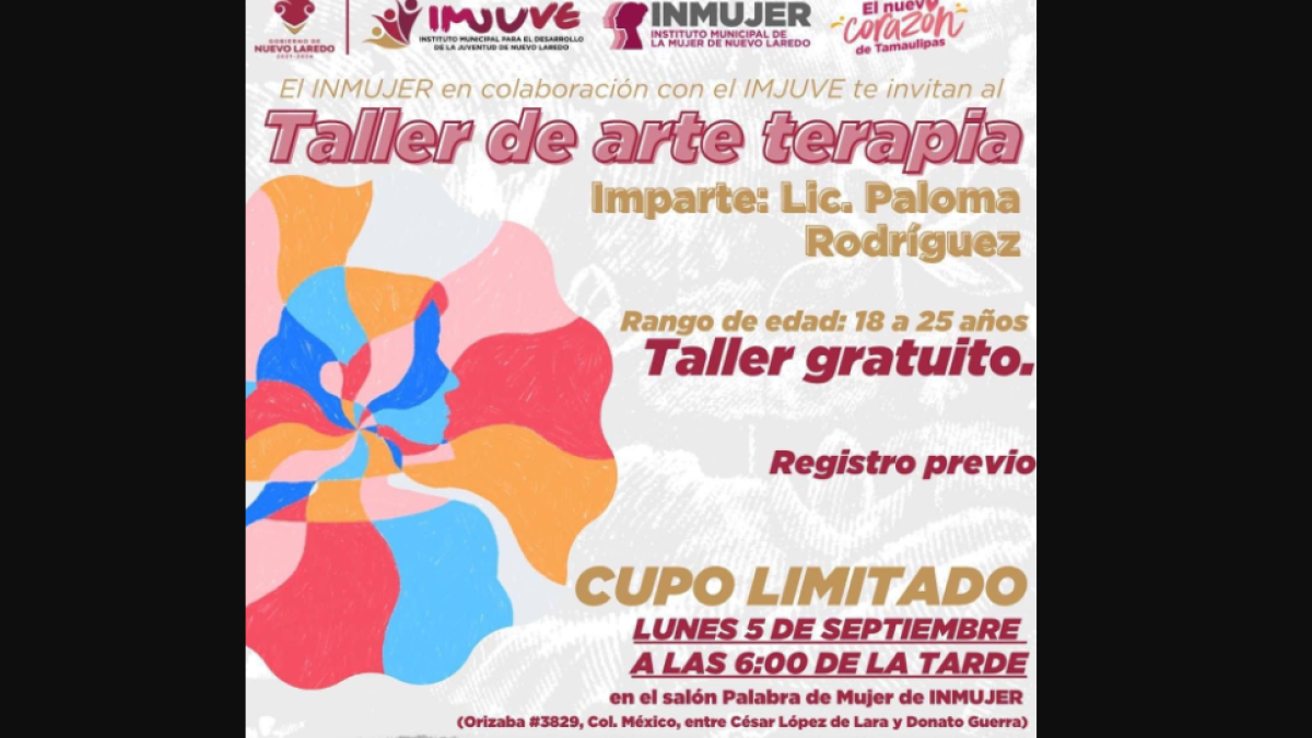 Impartirán taller gratuito de arteterapía  