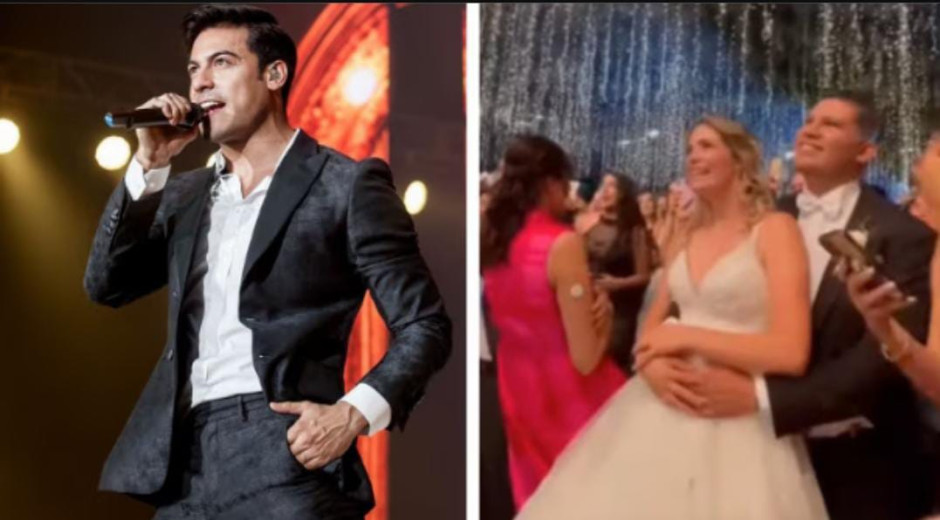Carlos Rivera sorprende a novios cantando en su boda 