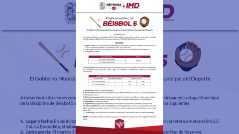 Convocatoria abierta para la Etapa Municipal de Béisbol 5