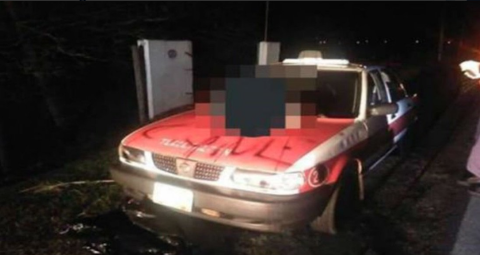 Hayan cuerpos desmembrados sobre taxi en Veracruz