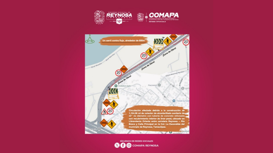 Inicia COMAPA construcción de colector sanitario en Libramiento Oriente