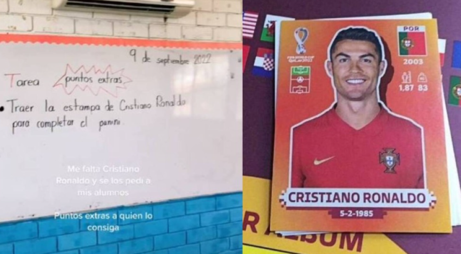 Maestra ofrece puntos extras a sus alumnos por estampa de Cristiano Ronaldo