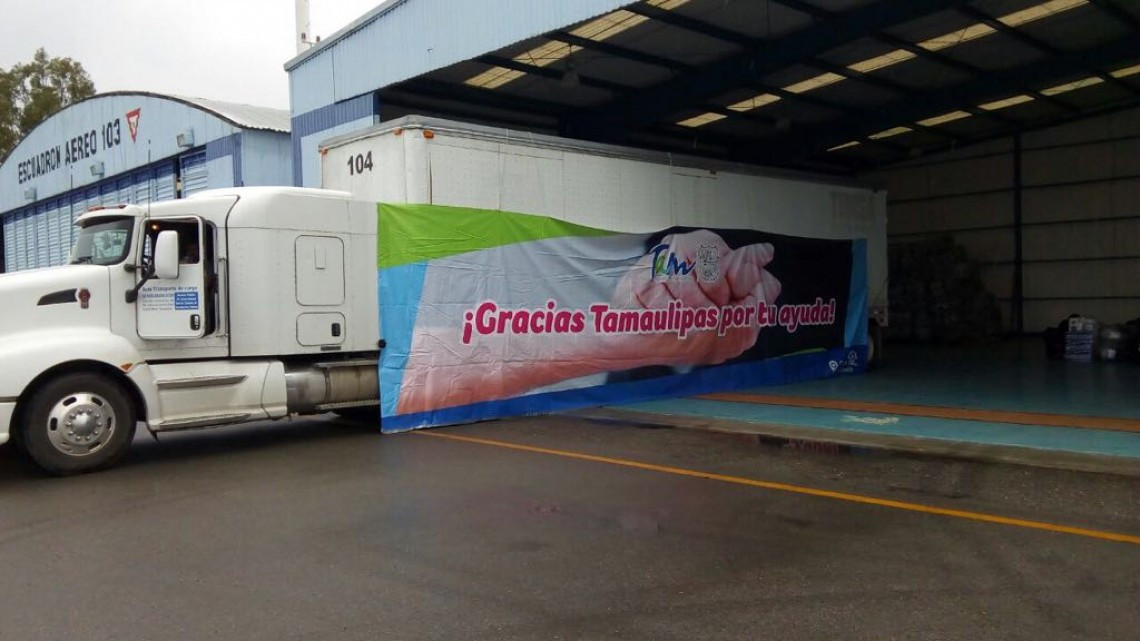 Llega primer tráiler con ayuda de tamaulipecos a Oaxaca