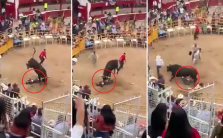 Toro aplasta a jinete en pleno show en Morelia