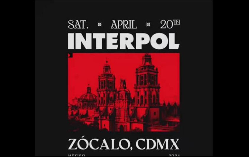 Interpol anuncia concierto gratis en el Zócalo de CDMX