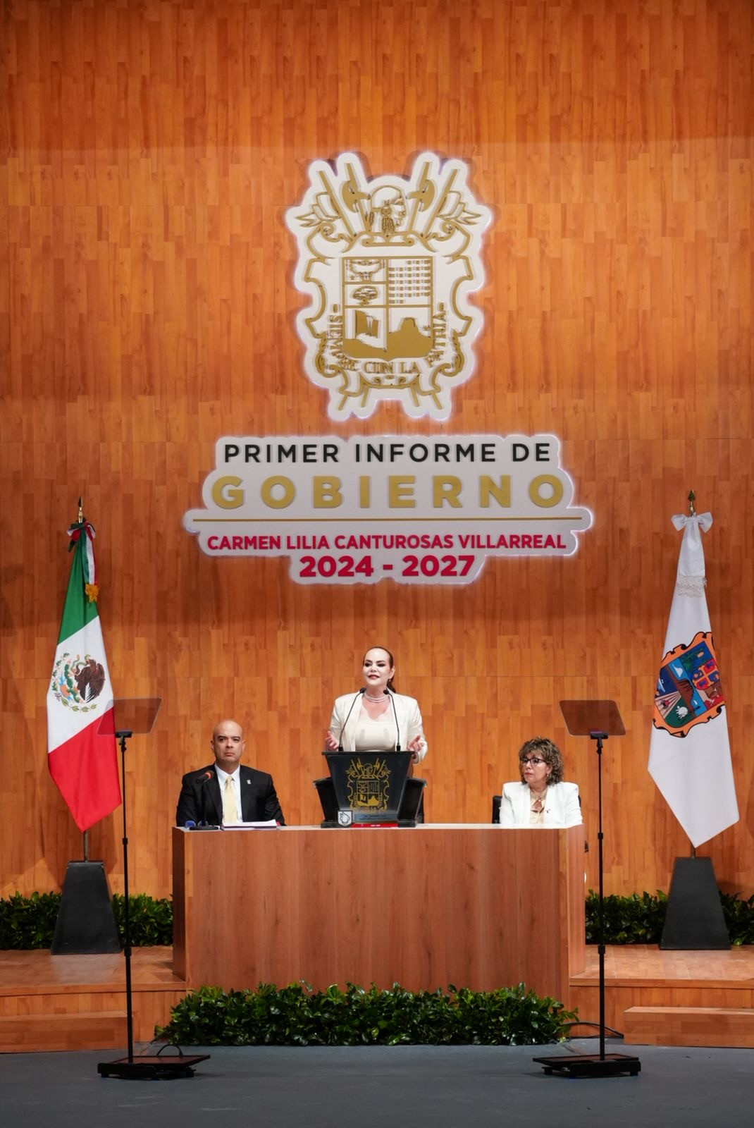 “Juntos lo hacemos posible”: presenta Carmen Lilia Canturosas primer informe de resultados del segundo periodo