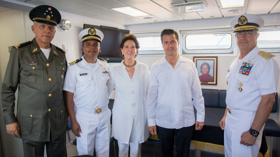 Patrulla Costera ARM Chichen Itzá PC-340 es abanderada por EPN