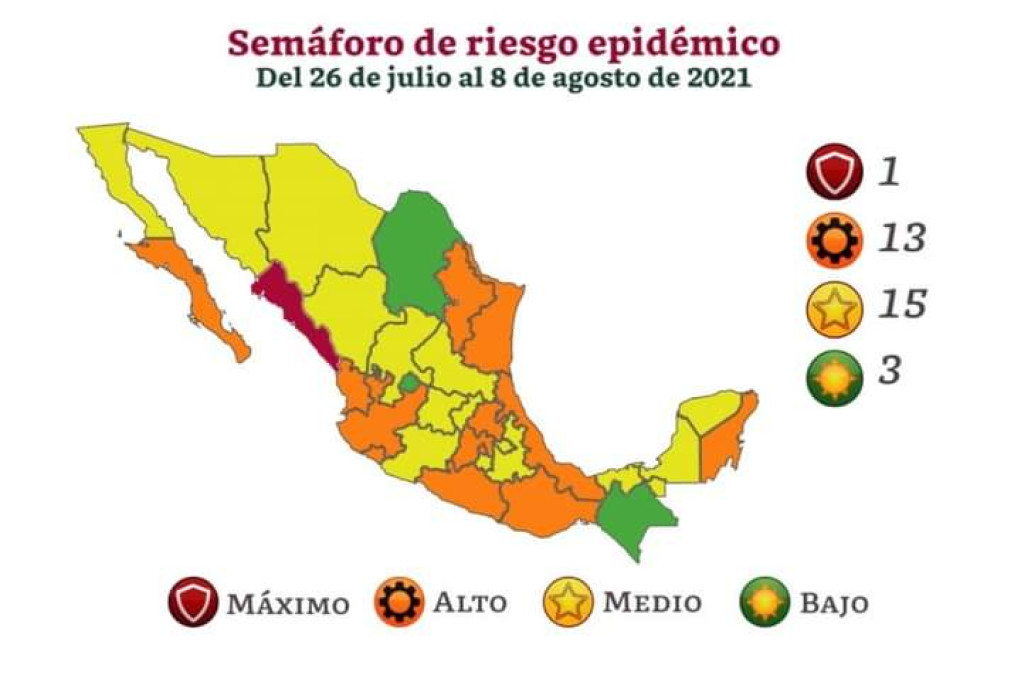 15 Estados en Semáforo Verde Epidemiológico