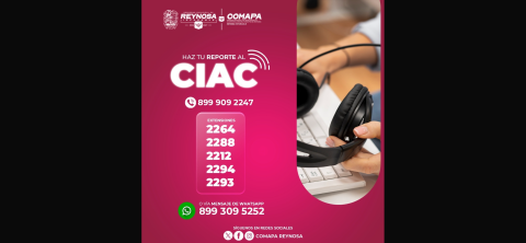 Invita COMAPA a los usuarios a realizar sus reportes a través de las líneas del CIAC