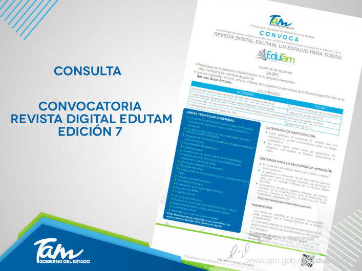  Últimos días para participar en Revista Digital EduTam No.7