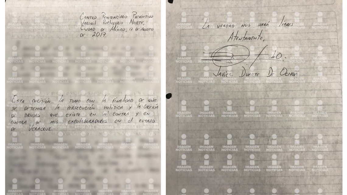 Inicia Javier Duarte huelga de hambre