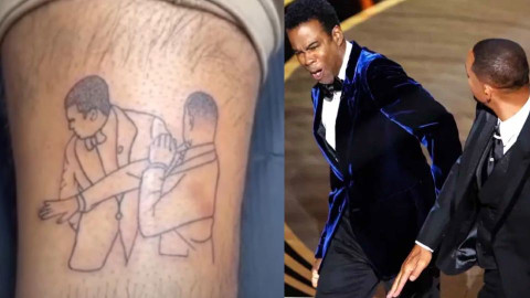 Hombre se tatúa cachetada de Will Smith a Chris Rock en los Oscar