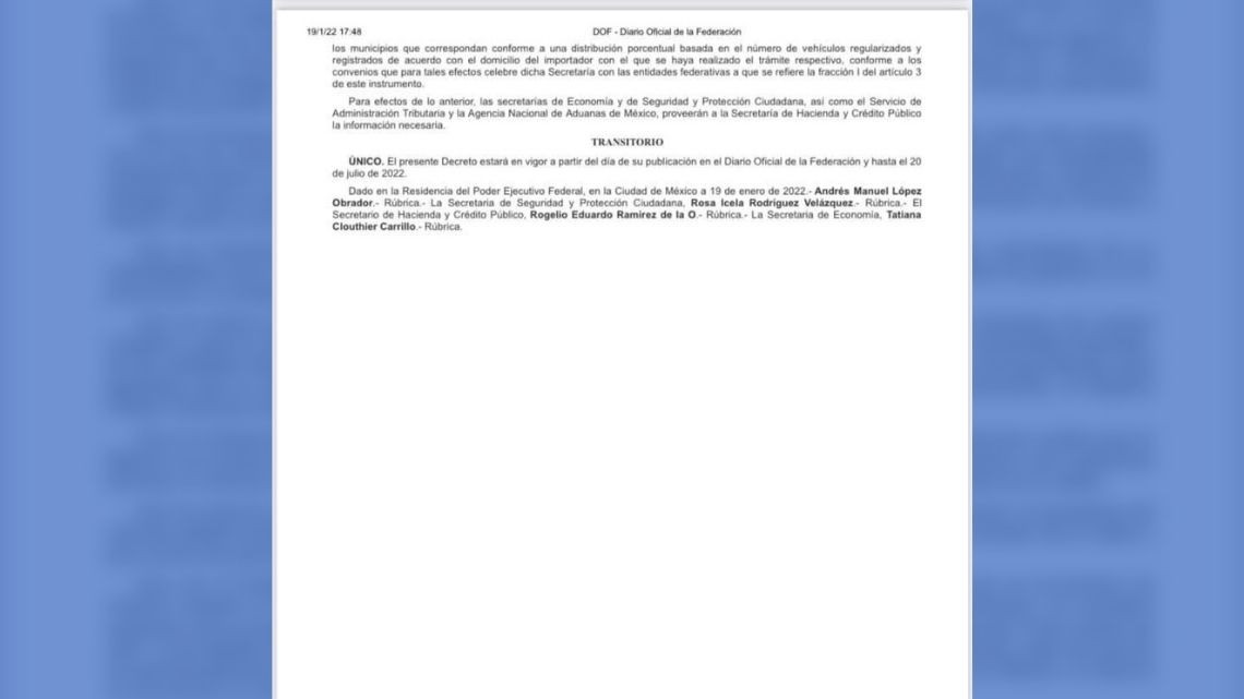 Publican decreto para regularización de autos chocolate 