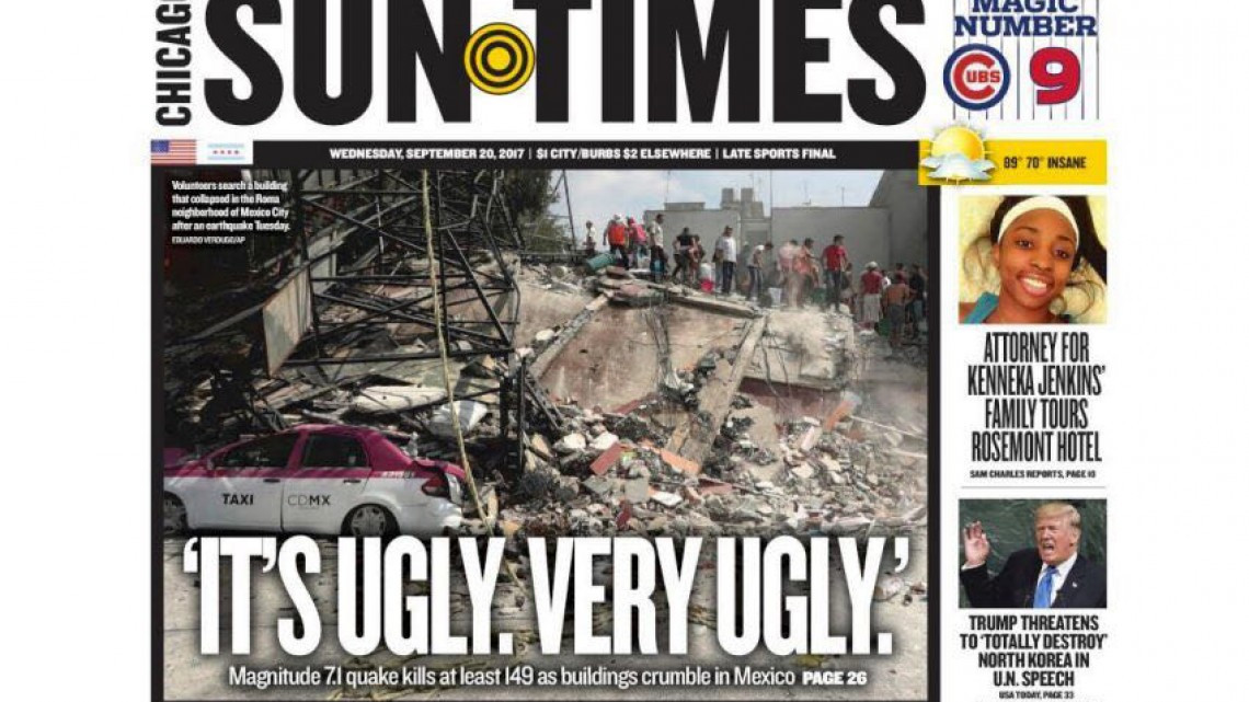 Sismo de México en portadas internacionales