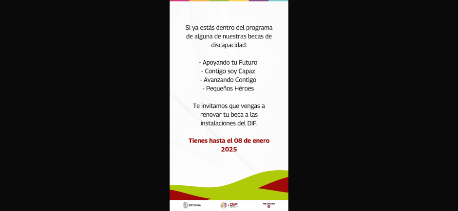 Miércoles 08 de enero último día para renovar becas DIF