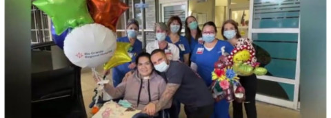 Dan de alta a mujer que estuvo 100 días en hospital de McAllen por COVID-19