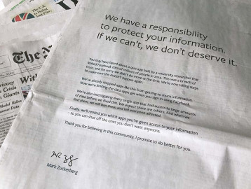 Zuckerberg se disculpa ante “ruptura de confianza”