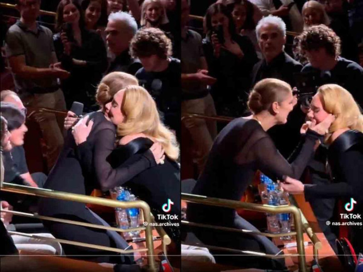 La emocionante reacción de Adele al ver a Céline Dion en su concierto