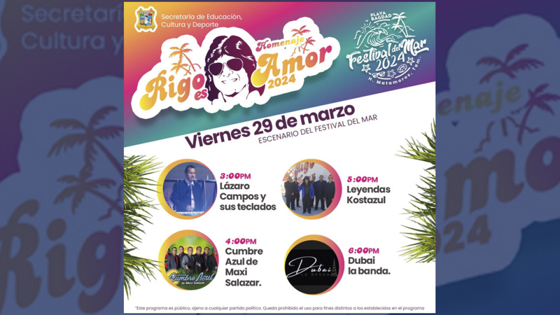 Anuncian "Festival del Amor" para conmemorar a Rigo Tovar