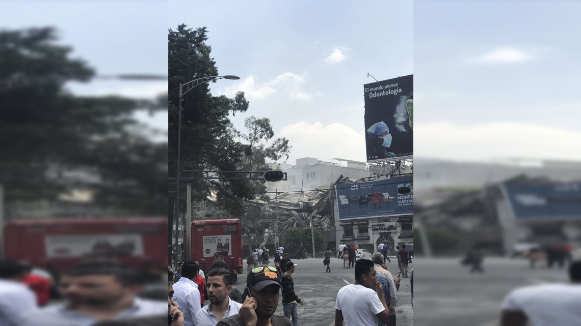 Reportan daños en edificios y avenidas tras sismo en CDMX